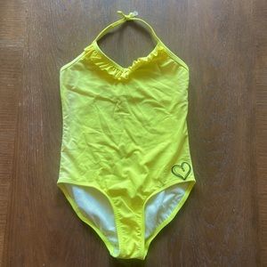 2/$20 Girls 1-piece yellow swimsuit